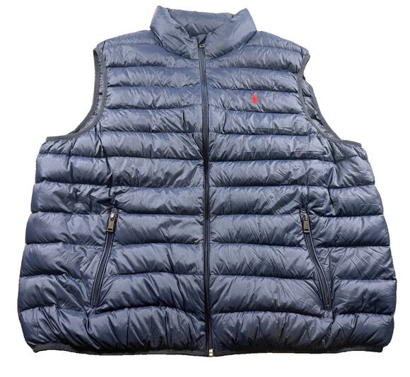 Polo Ralph Lauren Other - Polo Ralph Lauren Packable Duck Down Puffer Vest Mens 2XB Navy Red Pony Preppy